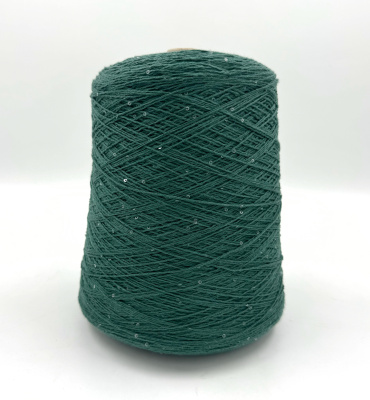 Пряжа Cotton Paillettes, D&C Yarns, хлопок, цвет зеленый опал